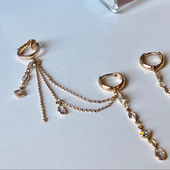 Gold plated earring and cuff from Brazil - Picture 5 of 8